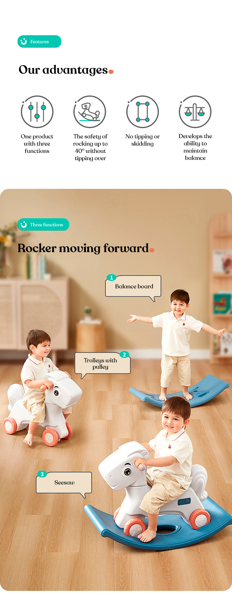3 in 1 Rocking Horse