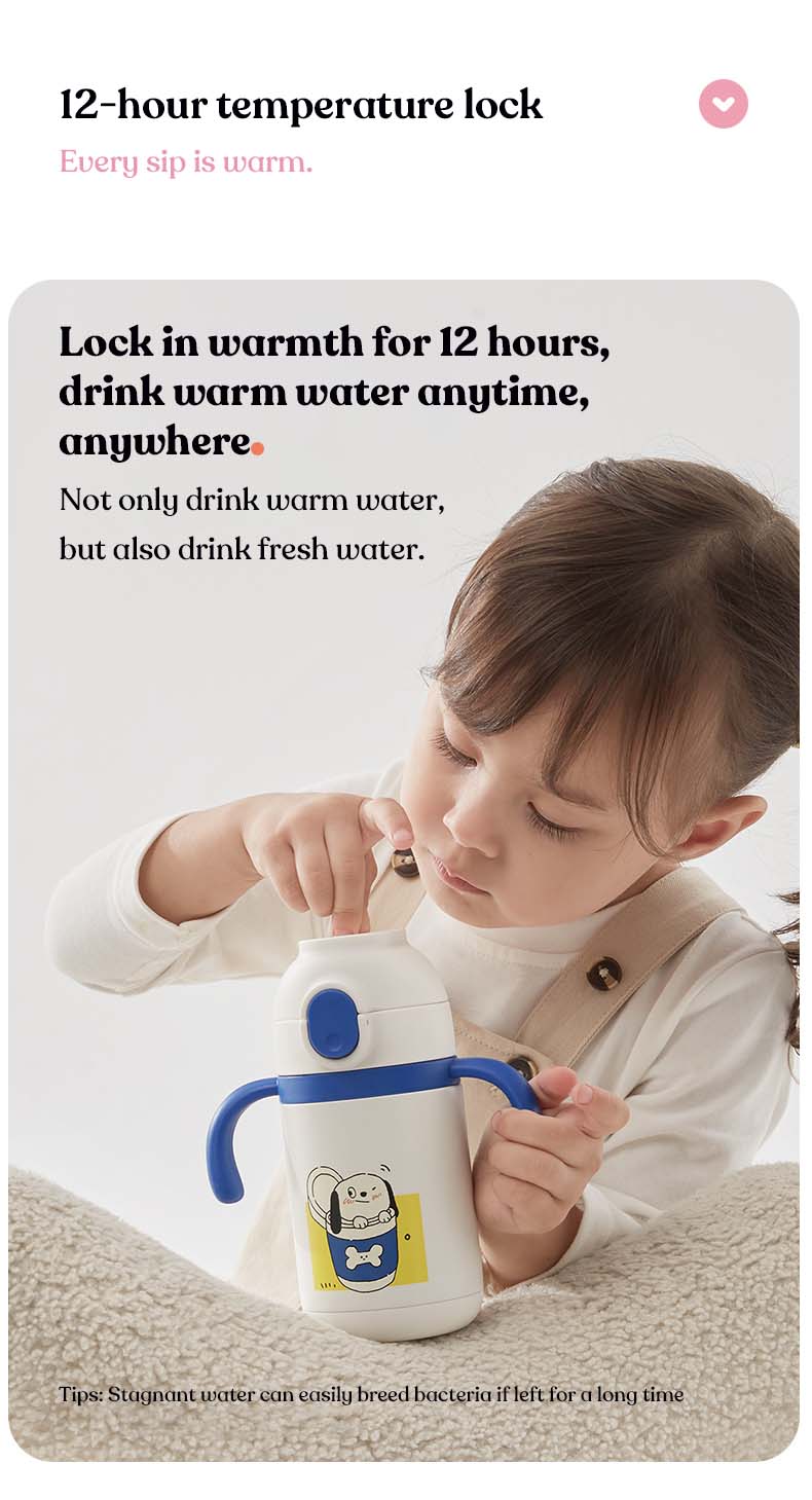 Kids splashproof insulated water bottle