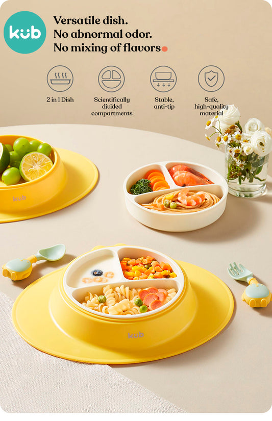 Rabbit Silicone Plate With sucker-Yellow