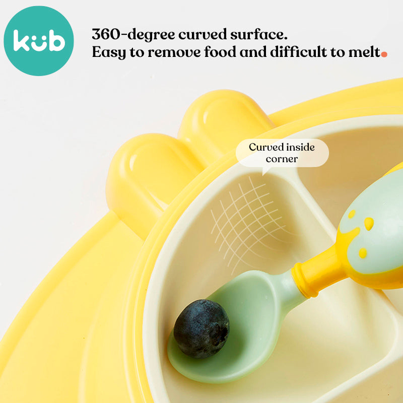 Rabbit Silicone Plate With sucker-Yellow