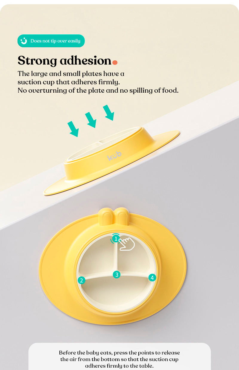Rabbit Silicone Plate With sucker-Yellow
