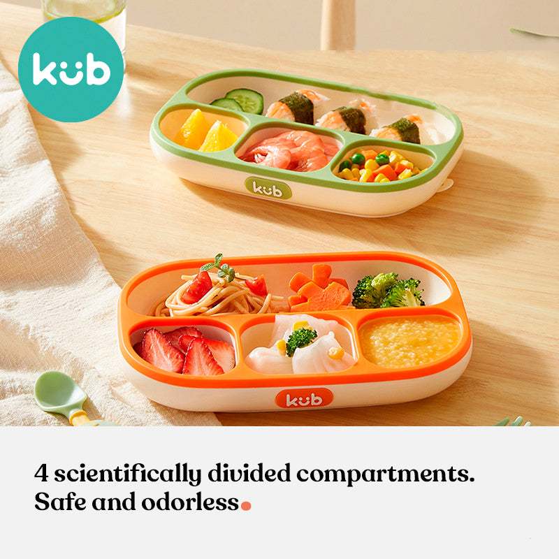 Dish with silicone compartments