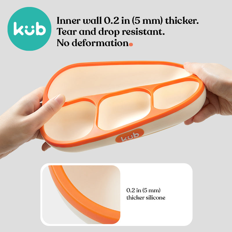 Dish with silicone compartments