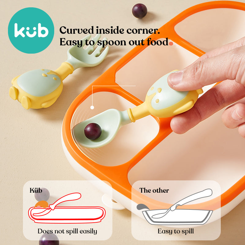 Dish with silicone compartments