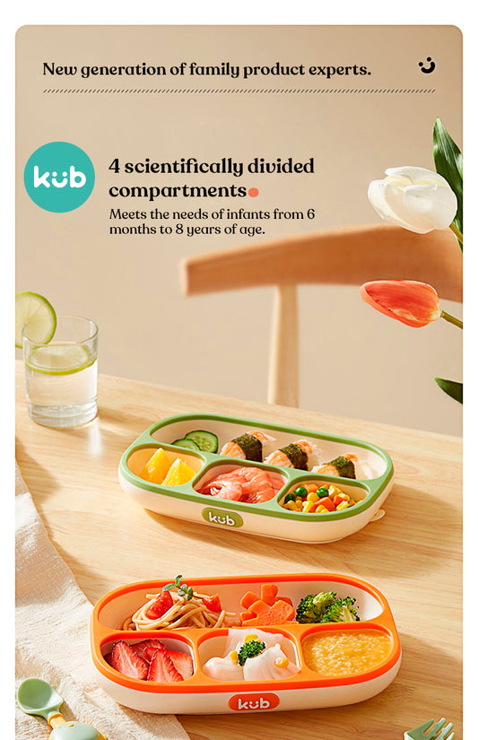 Dish with silicone compartments