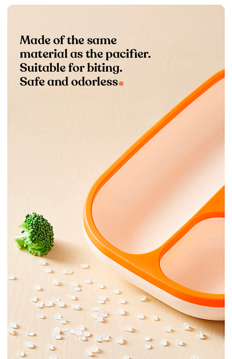 Dish with silicone compartments