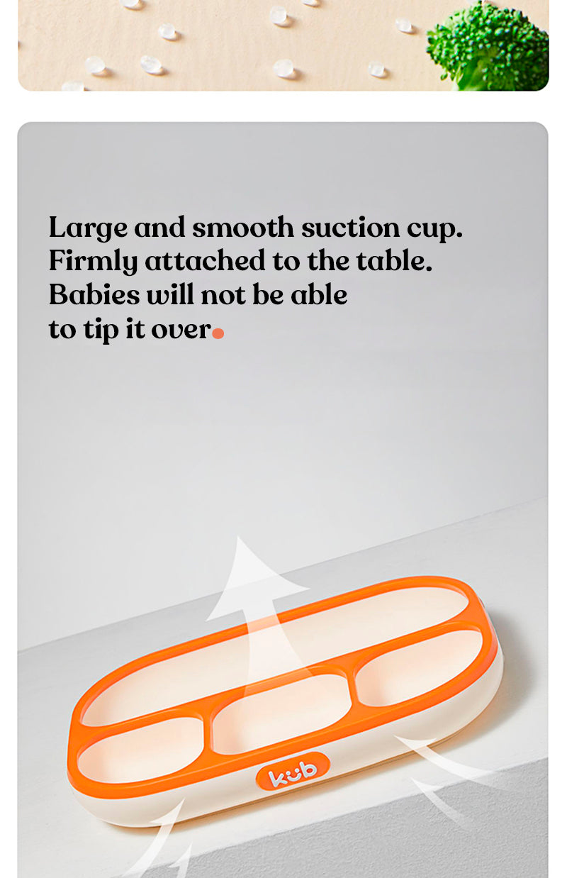 Dish with silicone compartments