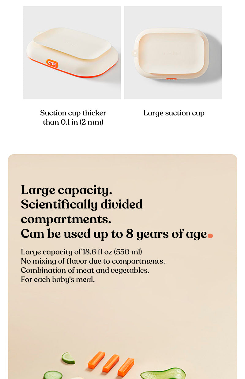 Dish with silicone compartments