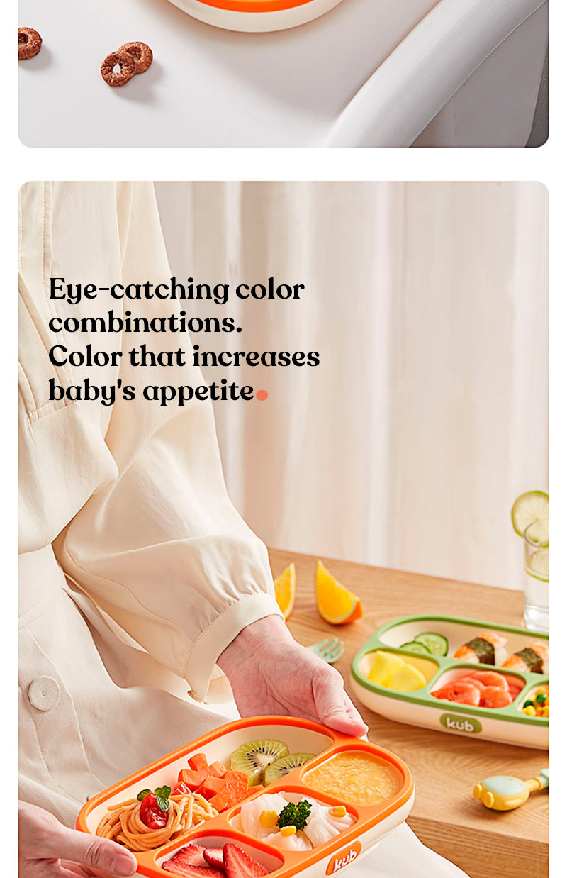 Dish with silicone compartments